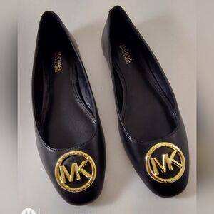 Michael Kors Ballet Flats Size 5.5 New Black/Gold Designer